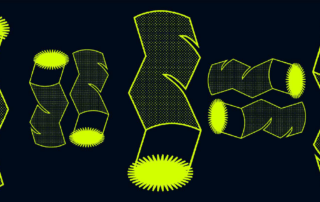 gestileerde sigarettenpeuken in fluorgeel op donkerblauwe achtergrond