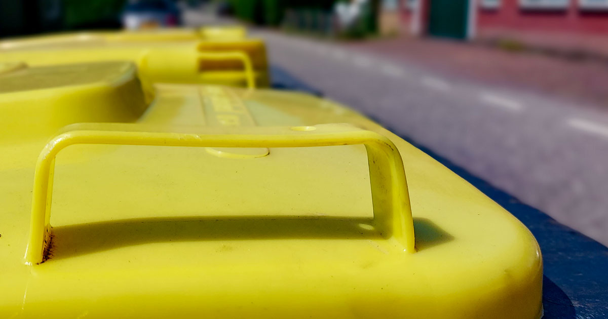 geel deksel op Kliko minicontainers