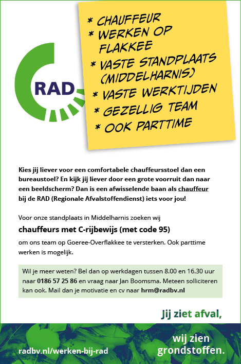 vacatures voor chauffeurs op Goeree-Overflakkee