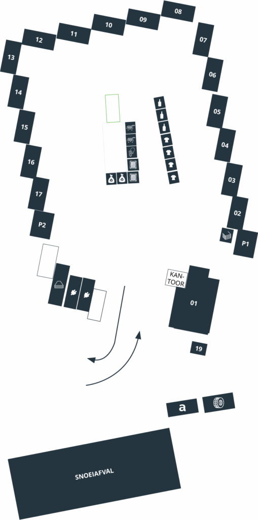 plattegrond van milieustraat Westmaas