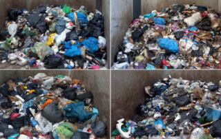 verzameld restafval voor sorteeranalyse