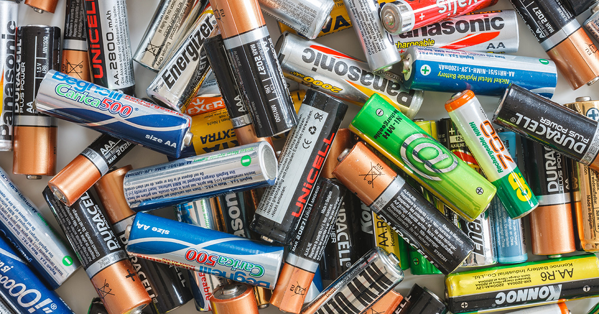 bonte verzameling batterijen